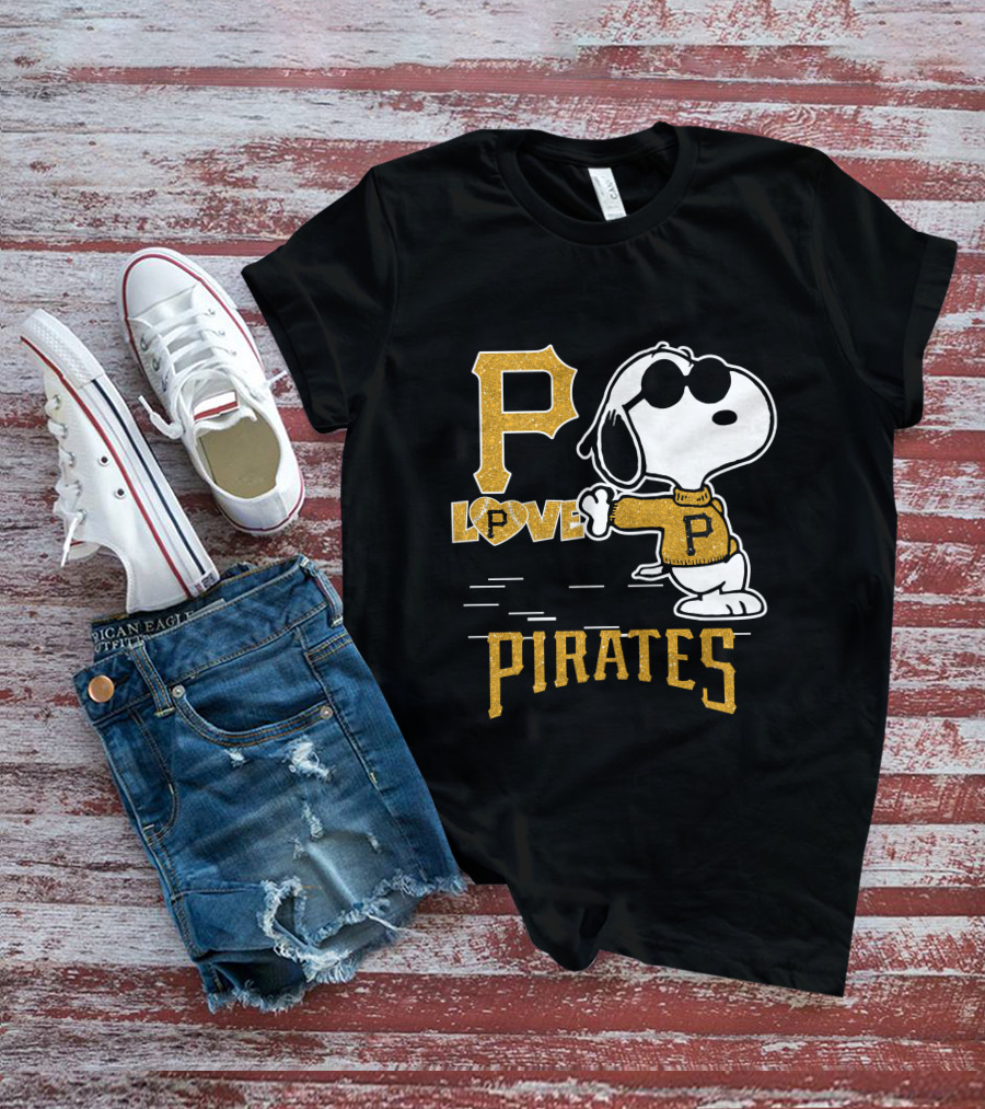 Snoopy Love Pittsburgh Pirates P Baseball T-Shirt