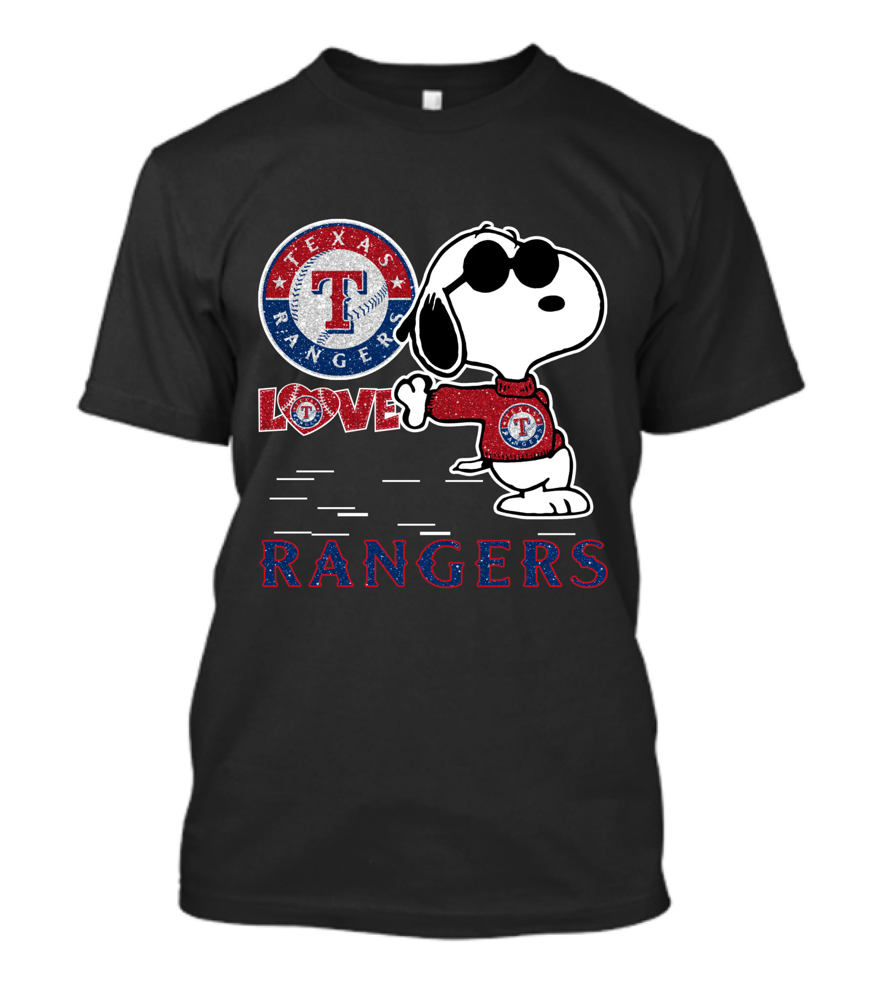 Snoopy Love Texas Rangers 팬티셔츠 T-Shirt