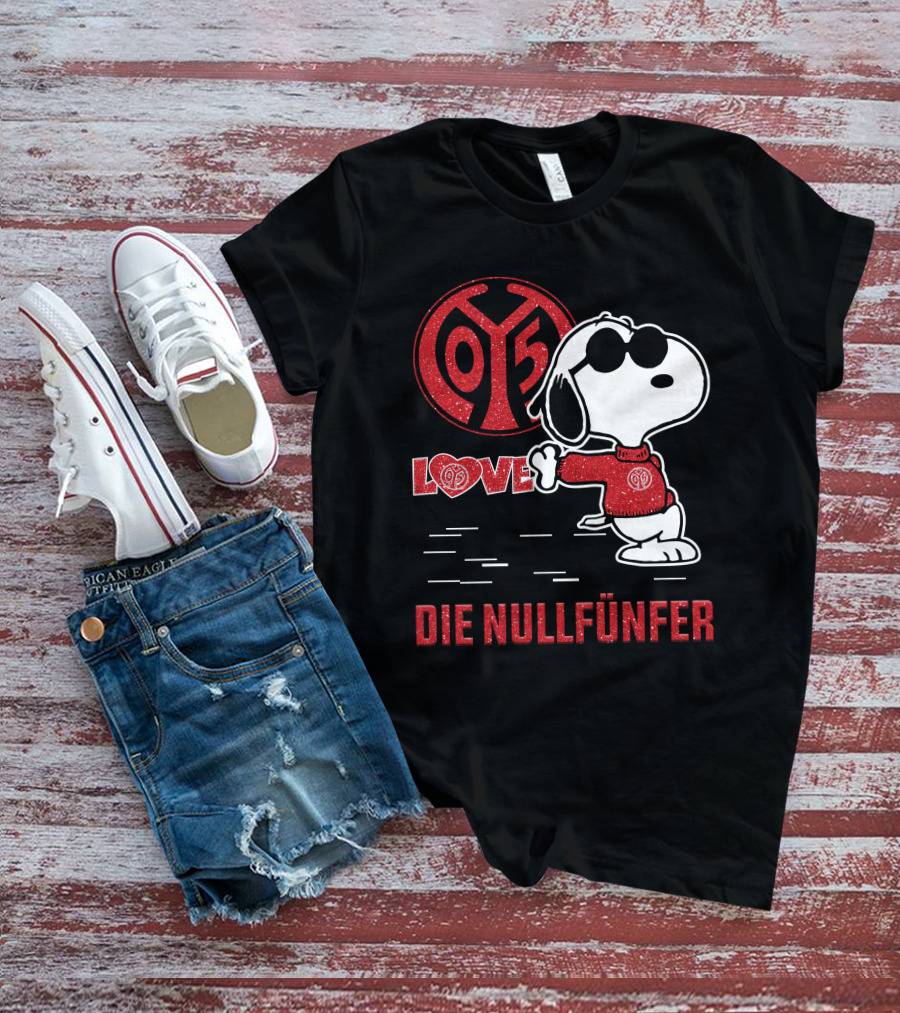 LOVE 1. FSV Mainz 05 Snoopy Die Nullfünfer T-Shirt