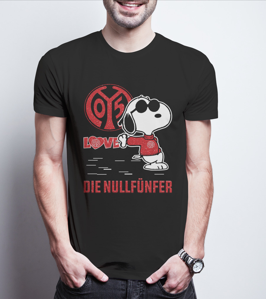 LOVE 1. FSV Mainz 05 Snoopy Die Nullfünfer T-Shirt