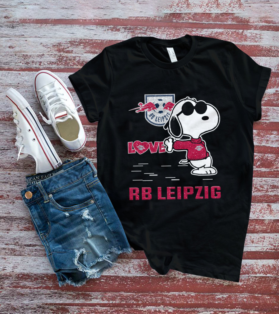 Snoopy Love RB Leipzig With Logo And Soccer T-Shirt