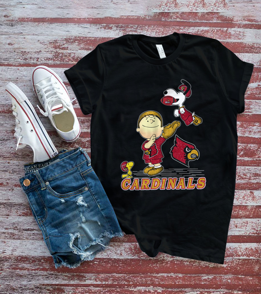 Snoopy Cardinals Football Peanuts Louisville Team Spirit T-Shirt