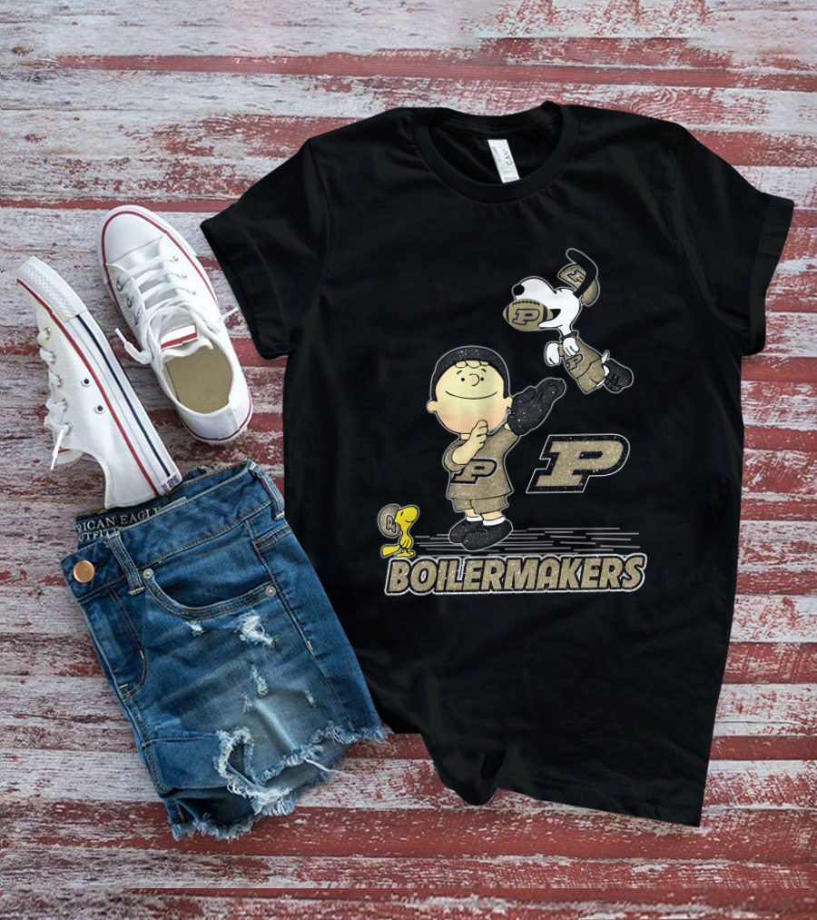 Snoopy And Friends Celebrate Purdue Boilermakers Football T-Shirt