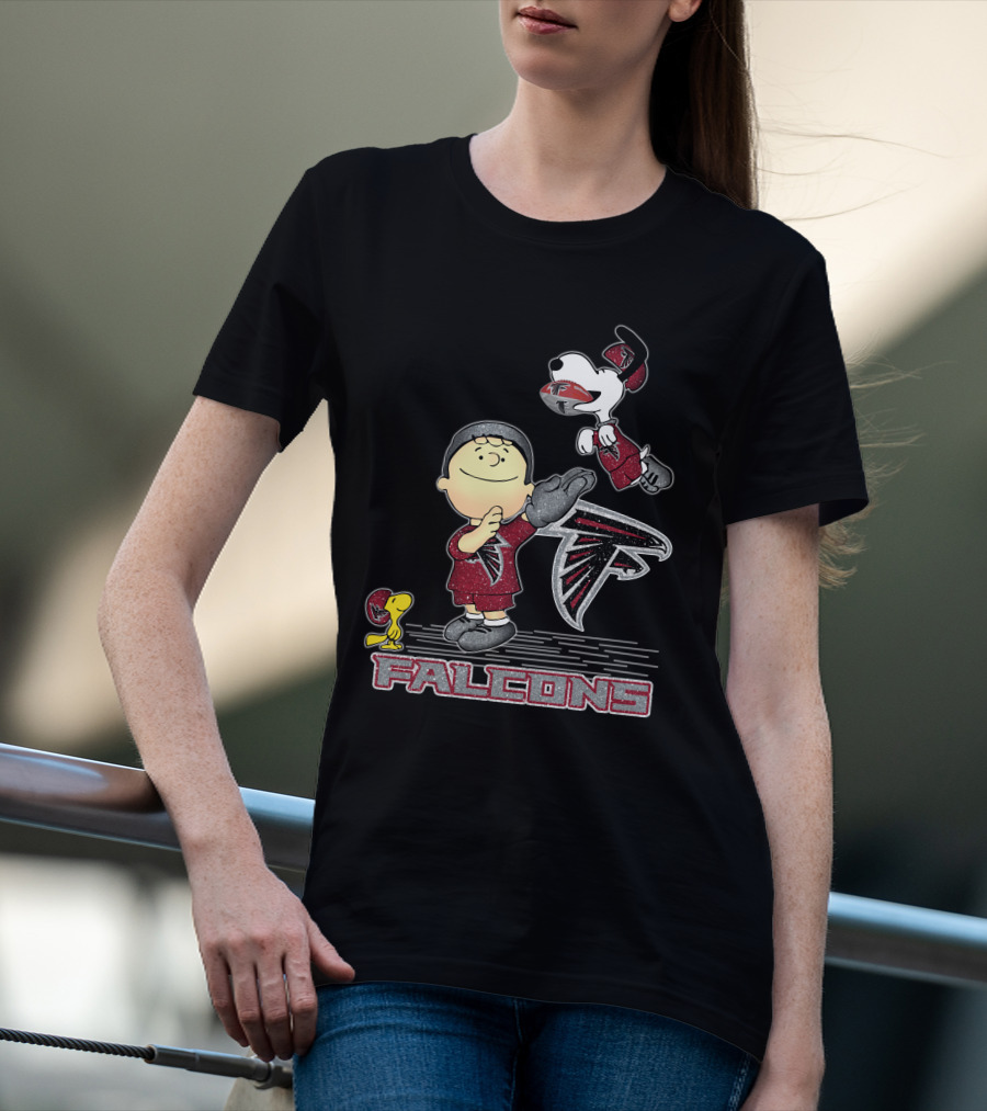 Snoopy And Peanuts Celebrating Atlanta Falcons Football T-Shirt