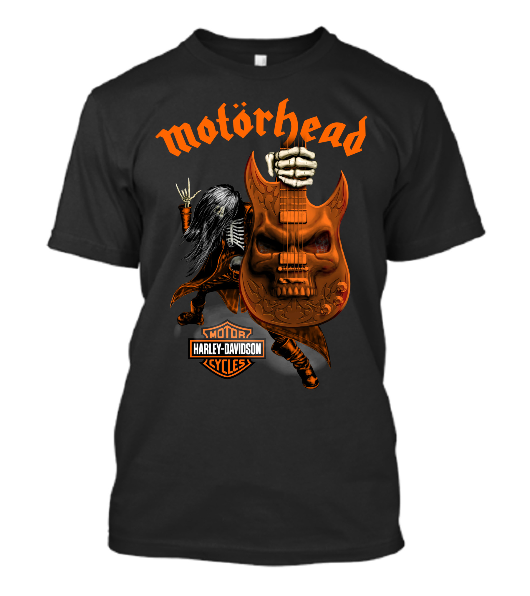 Motörhead Harley Davidson Skeleton Guitar Rock T-Shirt