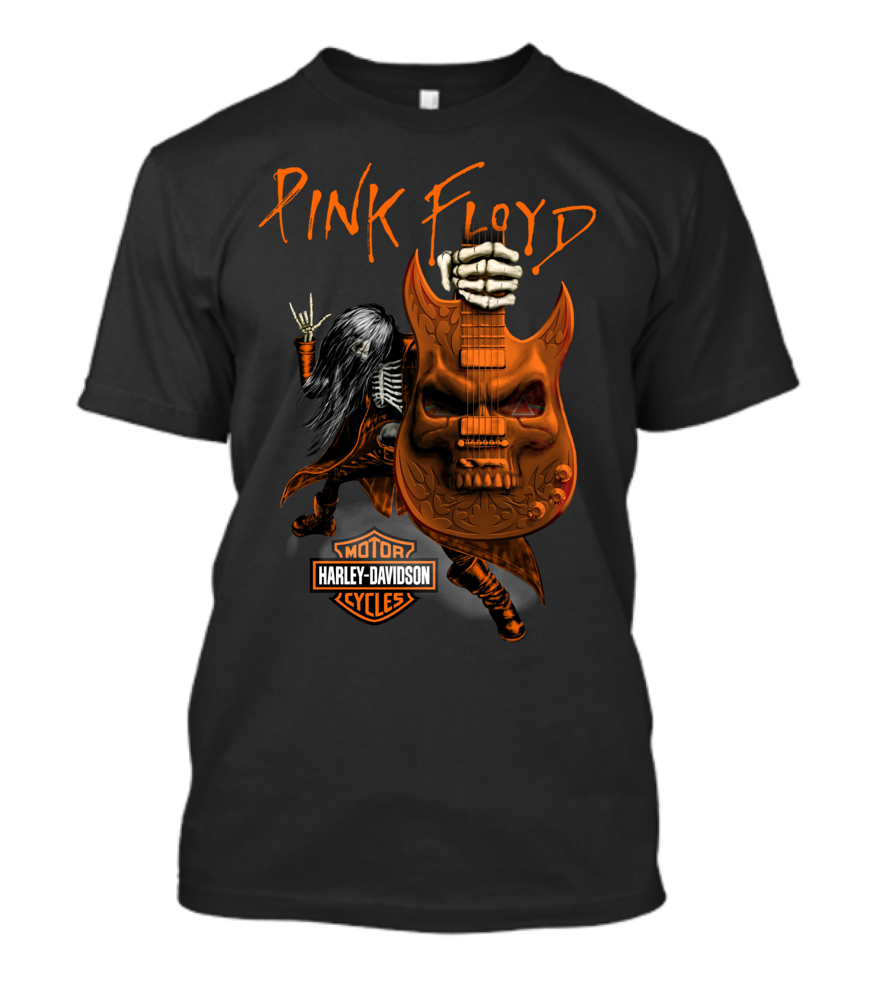 Pink Floyd Harley Davidson Skull Guitar T-Shirt