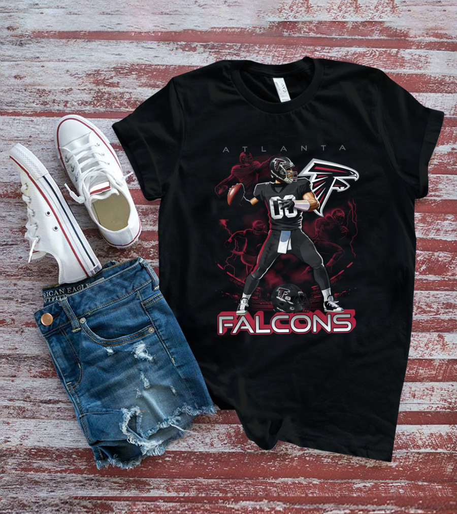 Atlanta Falcons Football Player Action With Helmet T-Shirt