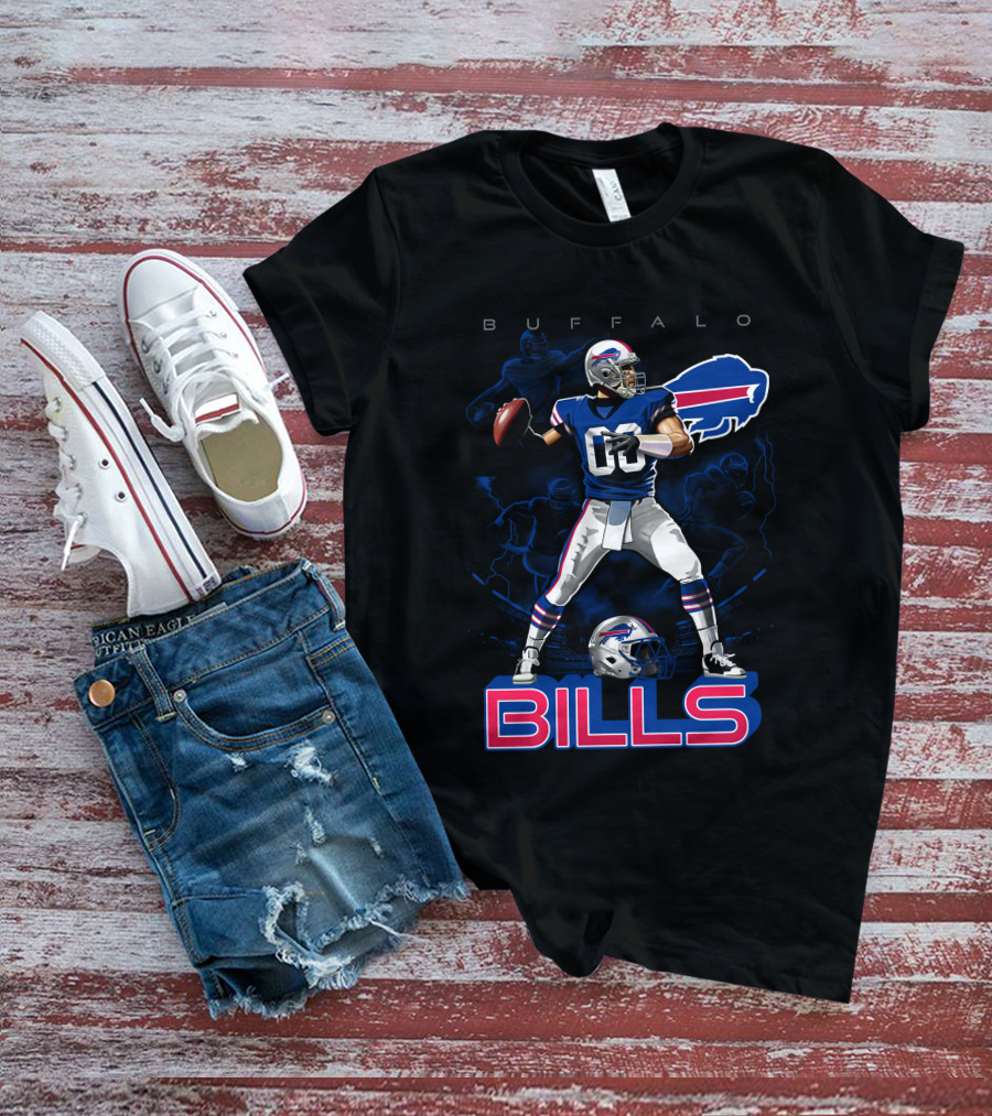 BUFFALO BILLS FOOTBALL PLAYER WITH HELMET T-Shirt