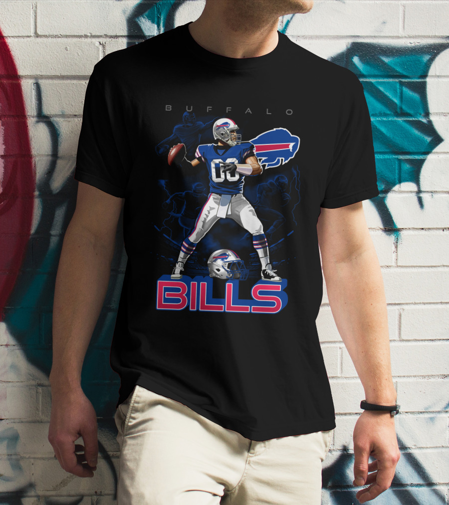 BUFFALO BILLS FOOTBALL PLAYER WITH HELMET T-Shirt