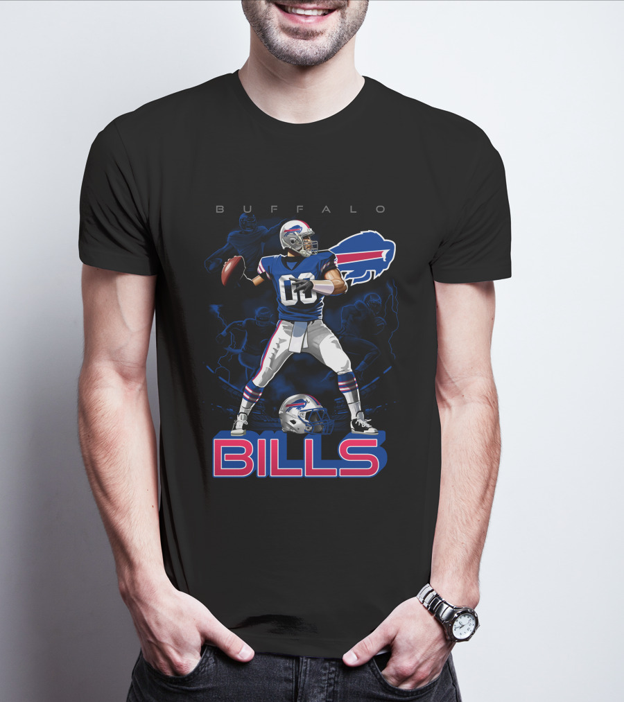 BUFFALO BILLS FOOTBALL PLAYER WITH HELMET T-Shirt