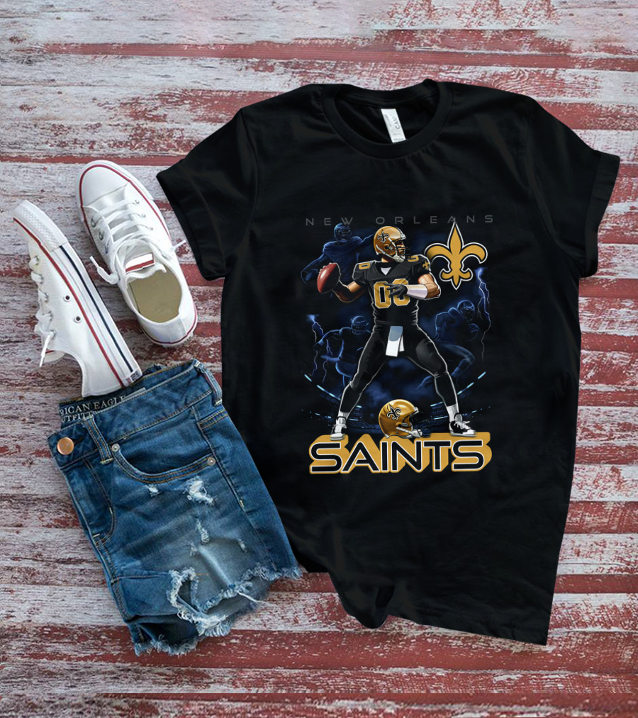 New Orleans Saints Football Player With Fleur-de-Lis T-Shirt