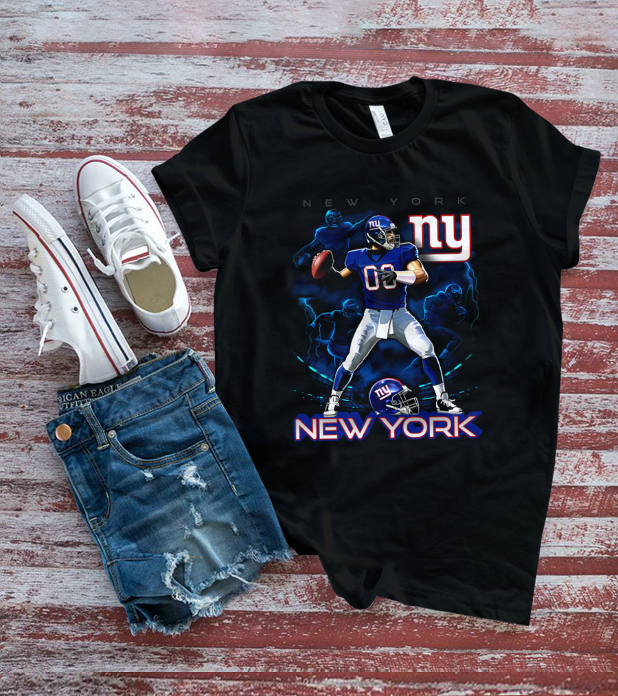 New York Giants Ny Football Player Illustration 03 T-Shirt