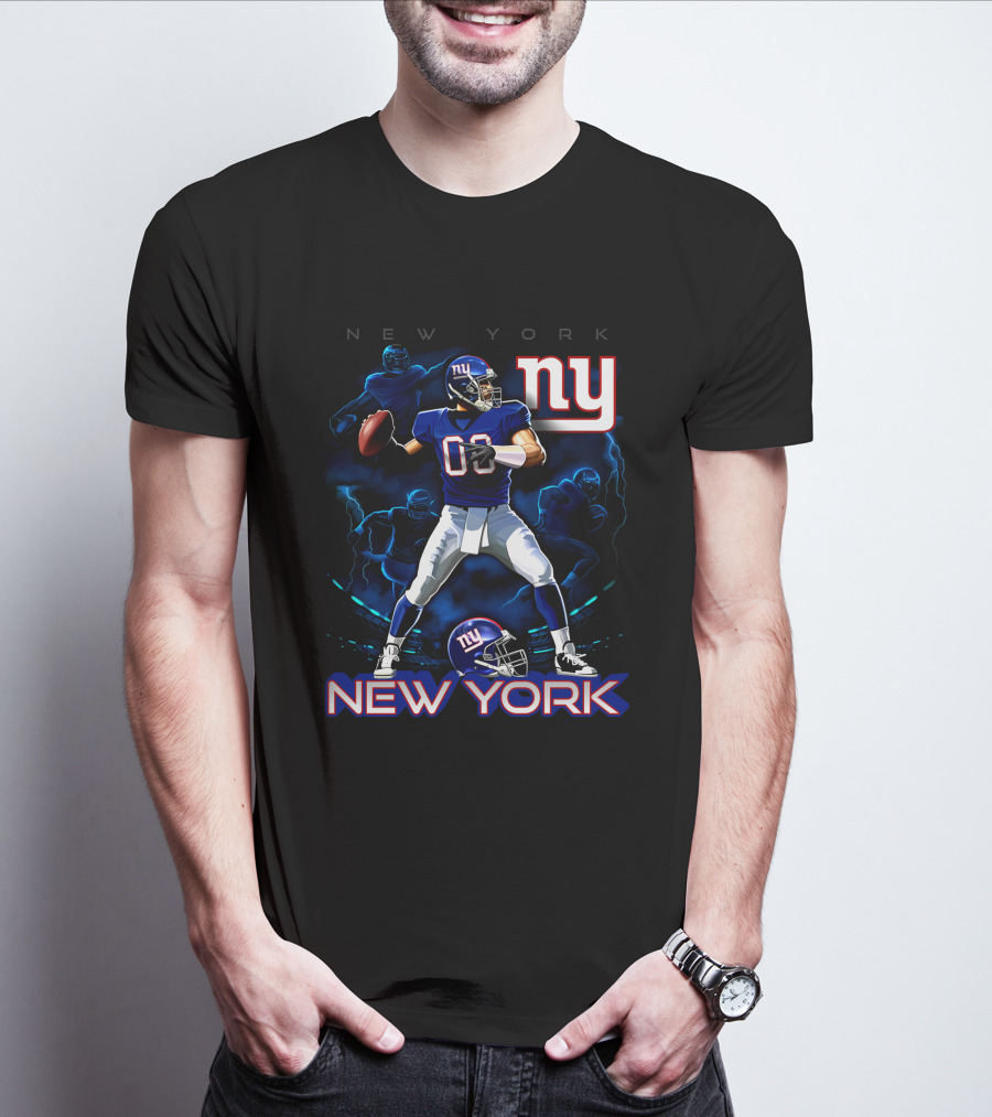 New York Giants Ny Football Player Illustration 03 T-Shirt