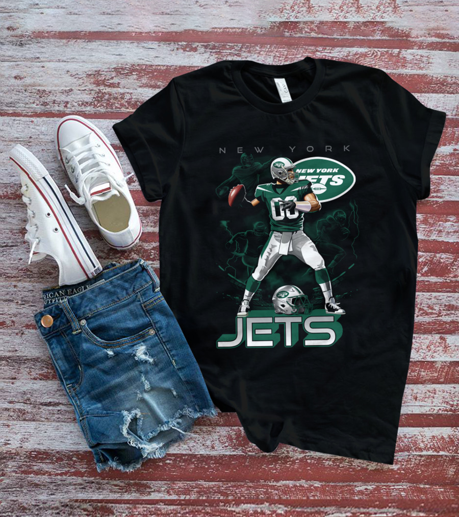 New York Jets Football Quarterback Action And Team T-Shirt
