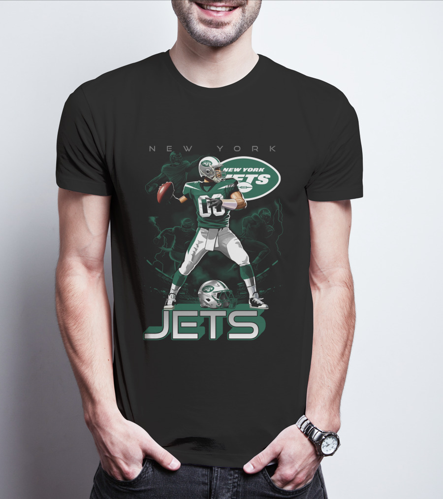 New York Jets Football Quarterback Action And Team T-Shirt
