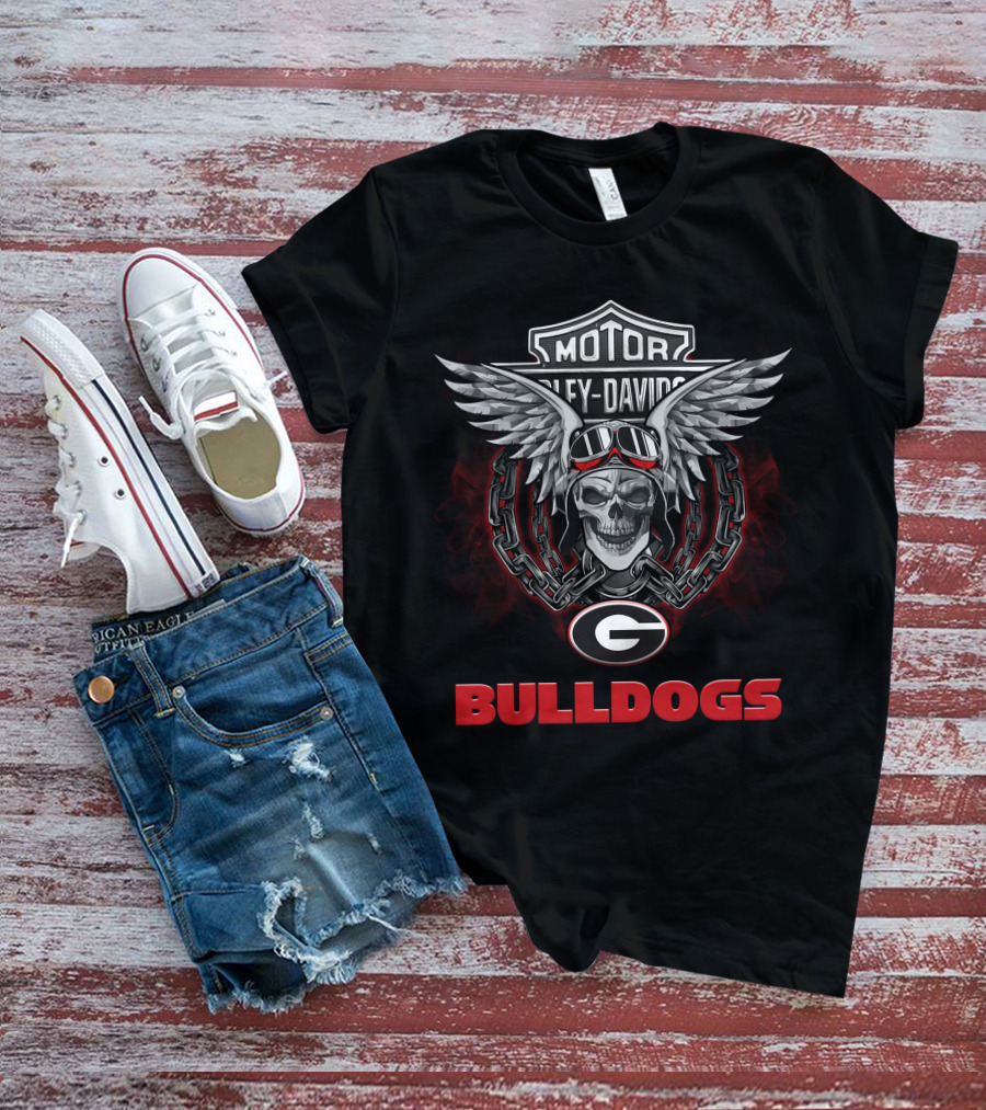 Motor Harley Davidson Georgia Bulldogs Ncaa Football Fans T-Shirt