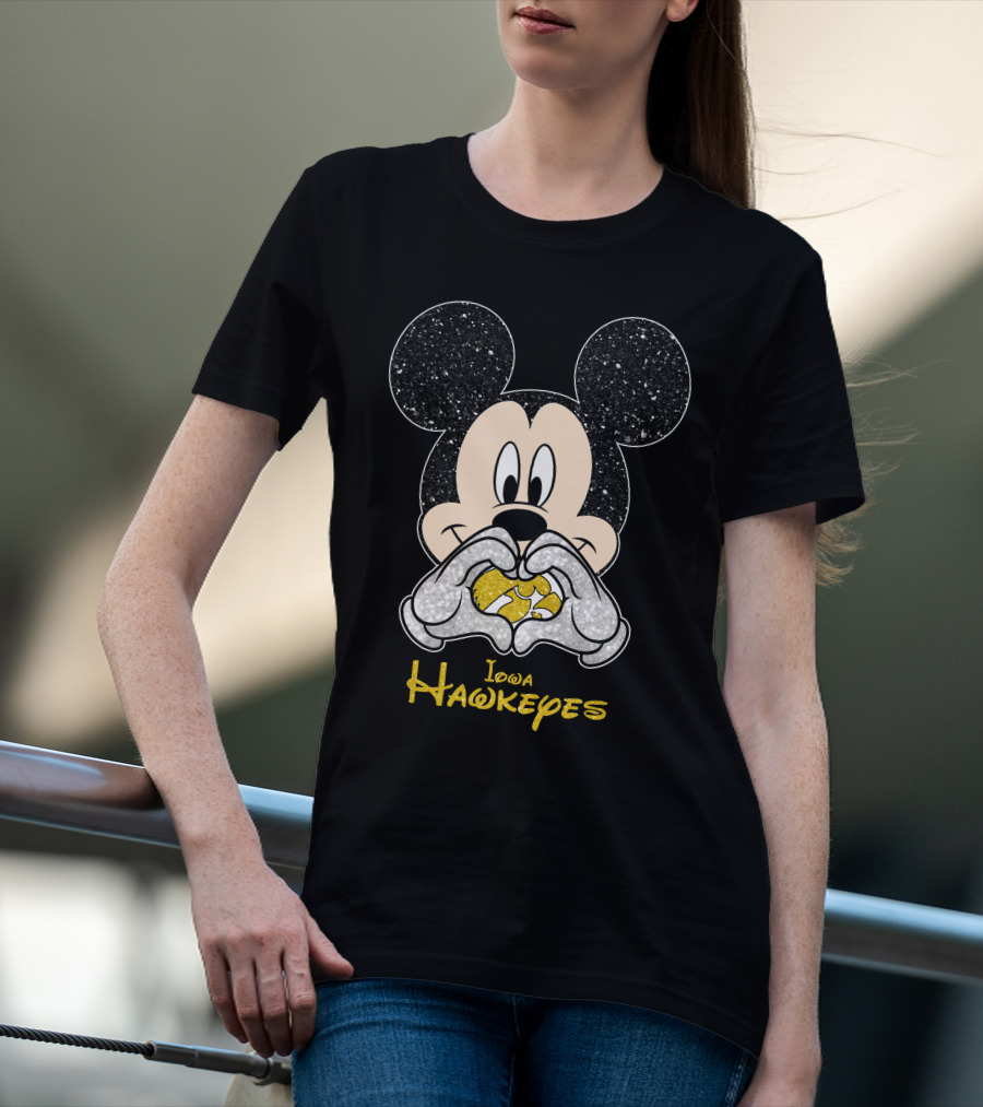 Mickey Mouse Iowa Hawkeyes Ncaa Football Fans T-Shirt