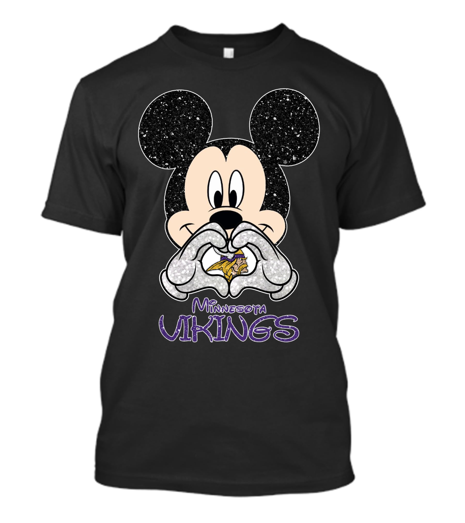 Mickey Mouse Heart Hands Love Minnesota Vikings T-Shirt