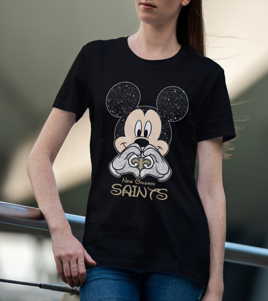 Mickey New Orleans Saints Fleur-de-Lis Love T-Shirt
