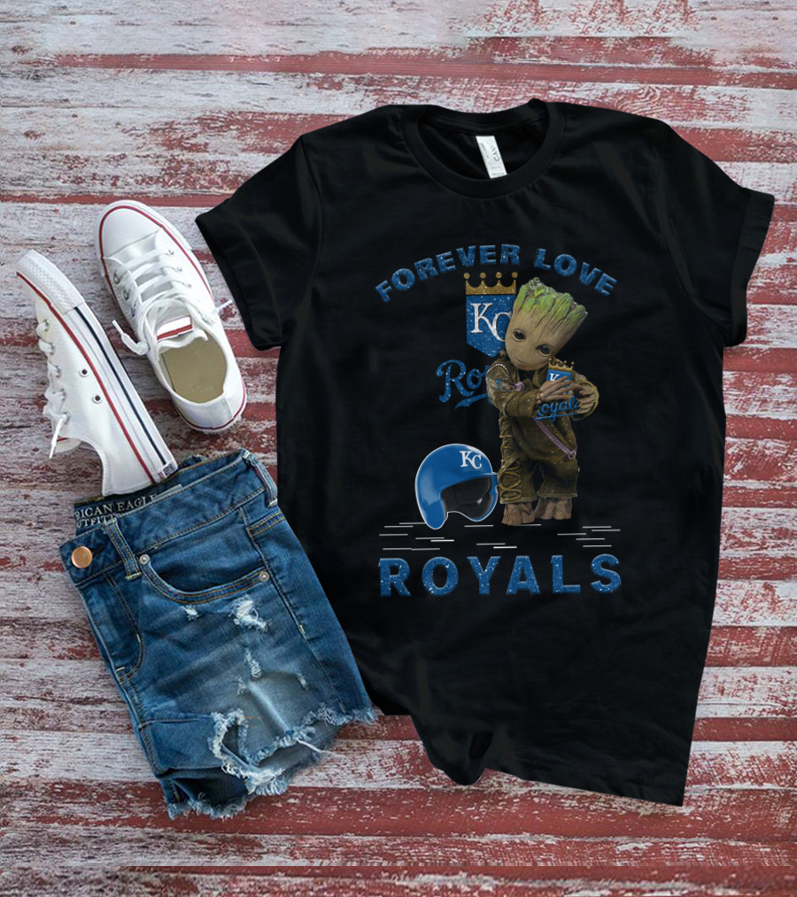 Forever Love Royals KC Baseball Groot Fan Enthusiast T-Shirt