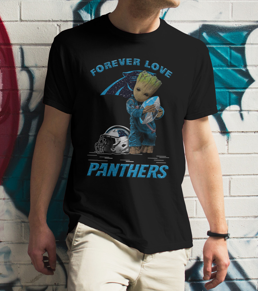 Forever Love Panthers Groot Football Helmet T-Shirt