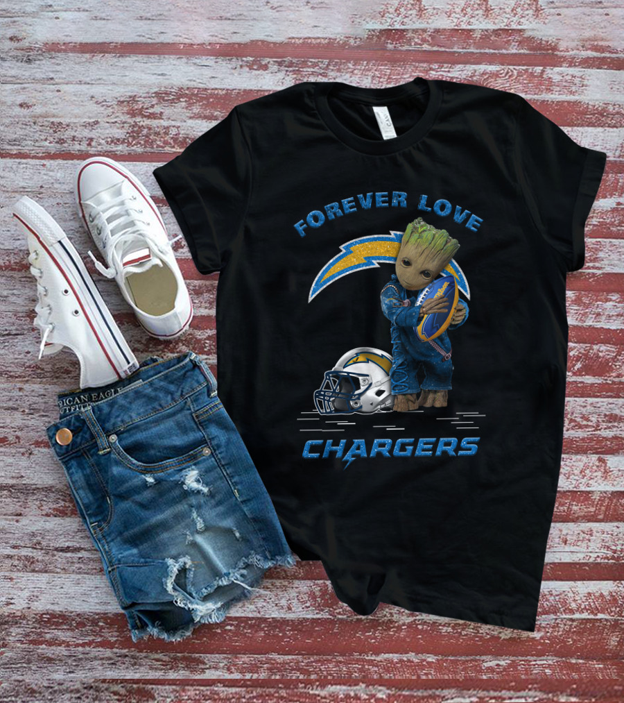 Forever Love Chargers Groot Football T-Shirt