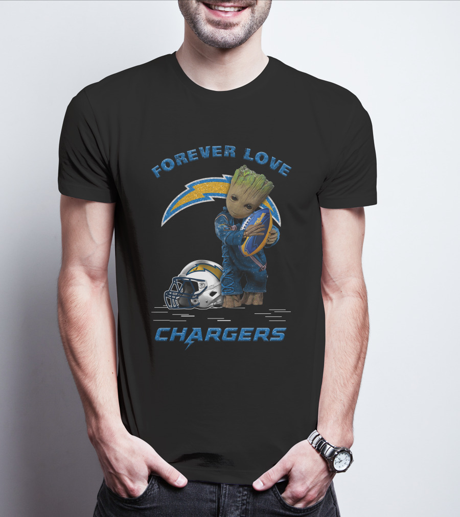 Forever Love Chargers Groot Football T-Shirt