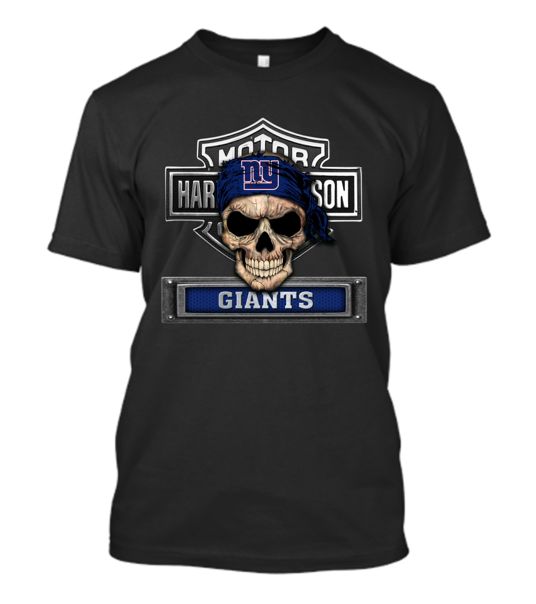 Motor Harley Davidson Skull New York Giants T-Shirt