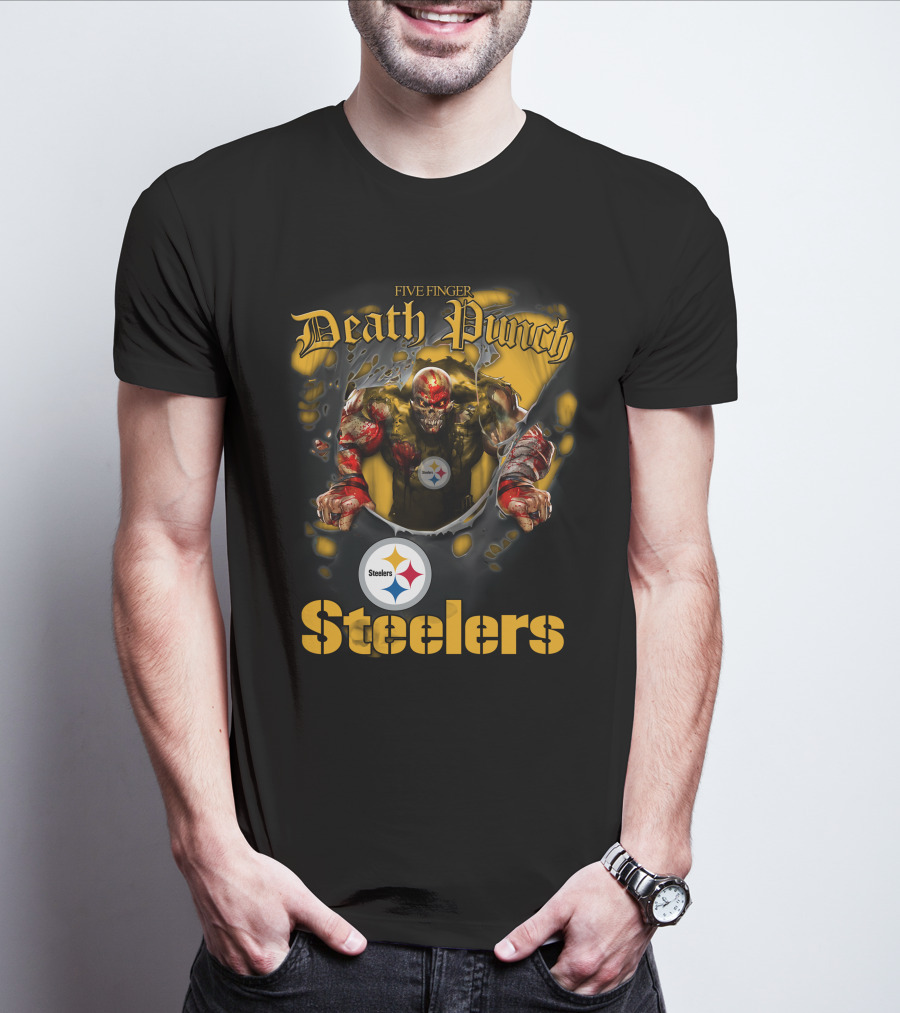 Five Finger Death Punch Steelers Nfl Football Fans Pittsburgh T-Shirt