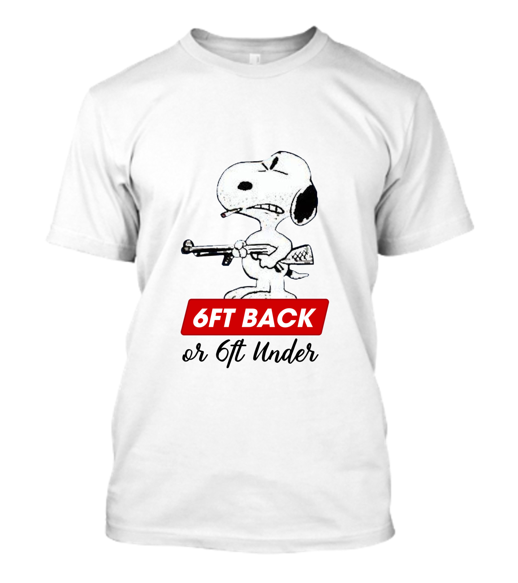 Snoopy 6ft Back Or 6ft Under Rifle T-Shirt