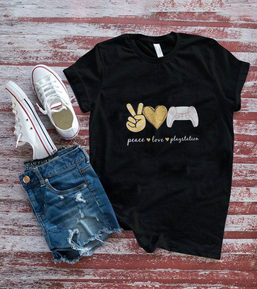 Peace Love Playstation Controller T-Shirt