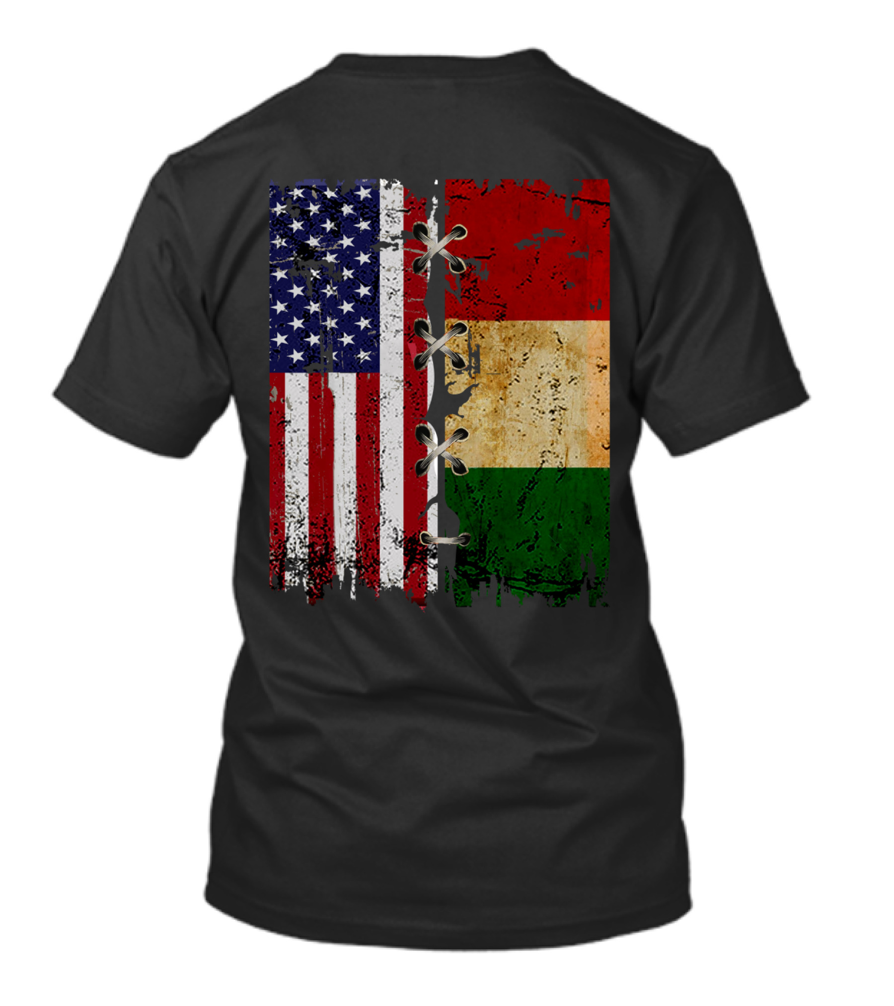 American Italian Flags United In T-Shirt
