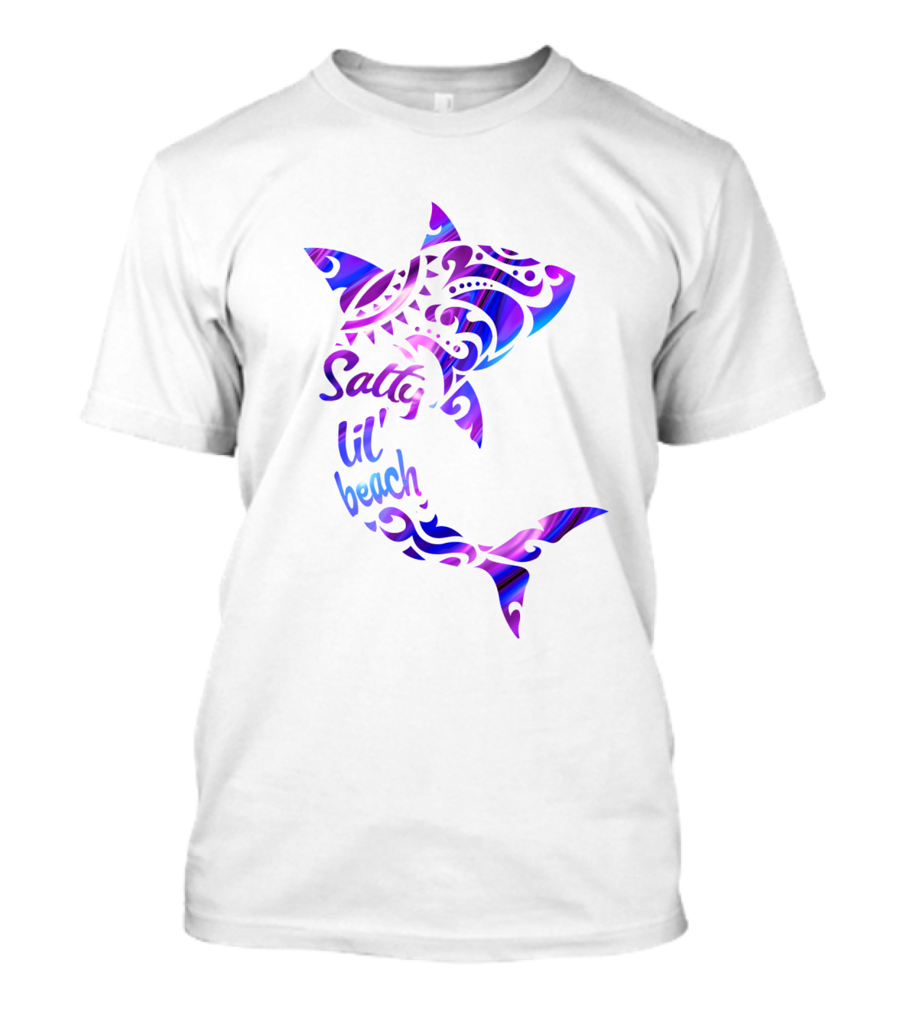 Salty Lil' Beach Shark Polynesian Tribal T-Shirt
