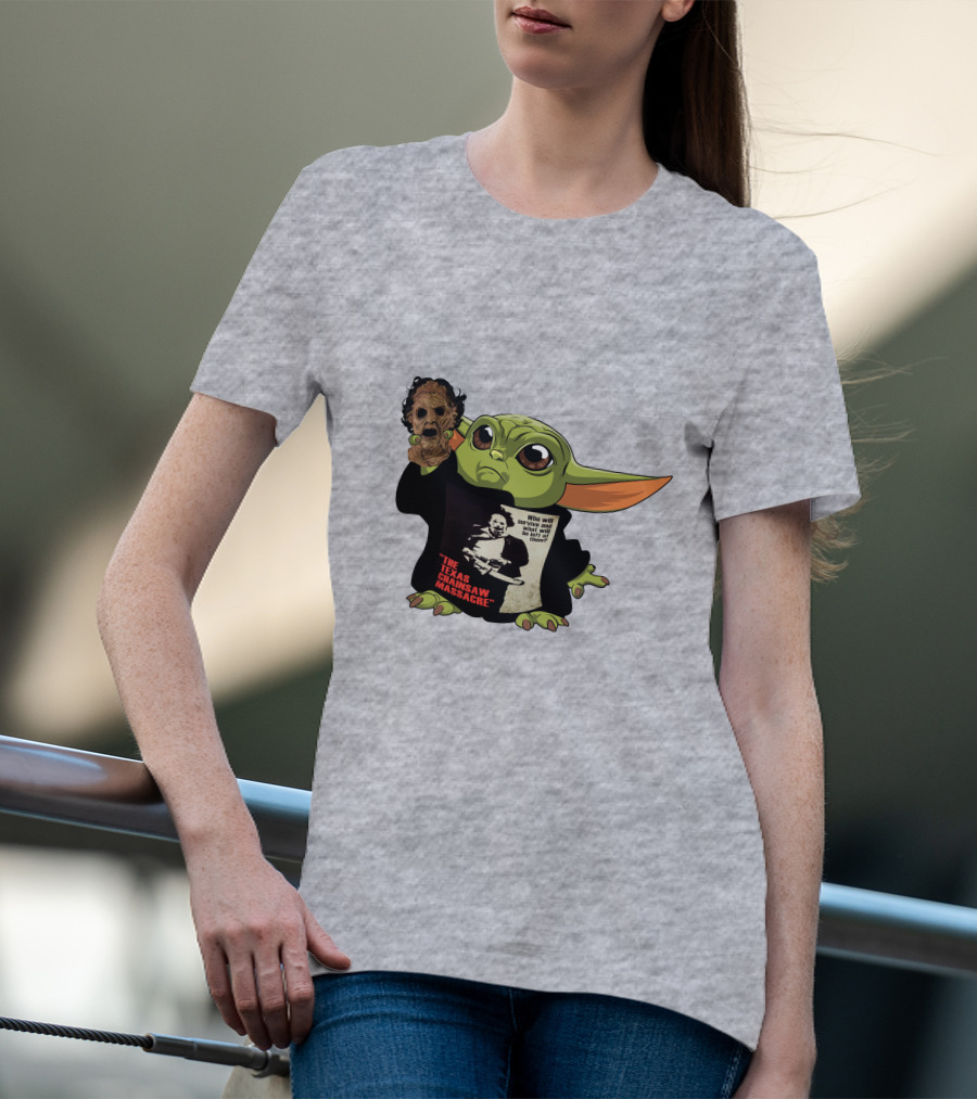 Baby Yoda Texas Chainsaw Massacre Mashup T-Shirt