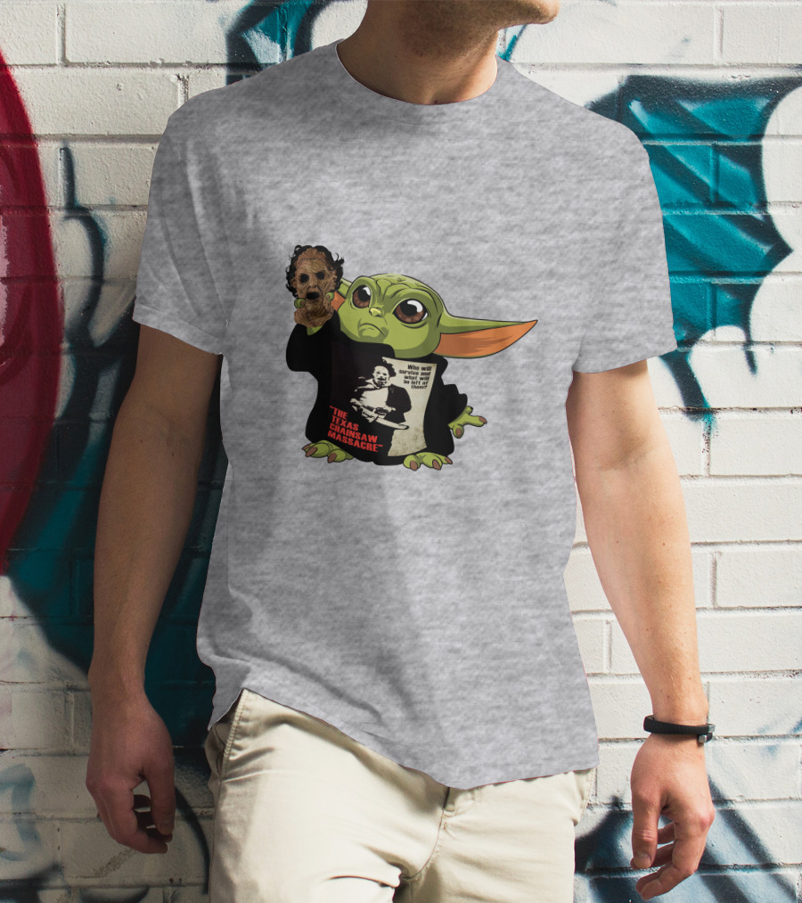 Baby Yoda Texas Chainsaw Massacre Mashup T-Shirt