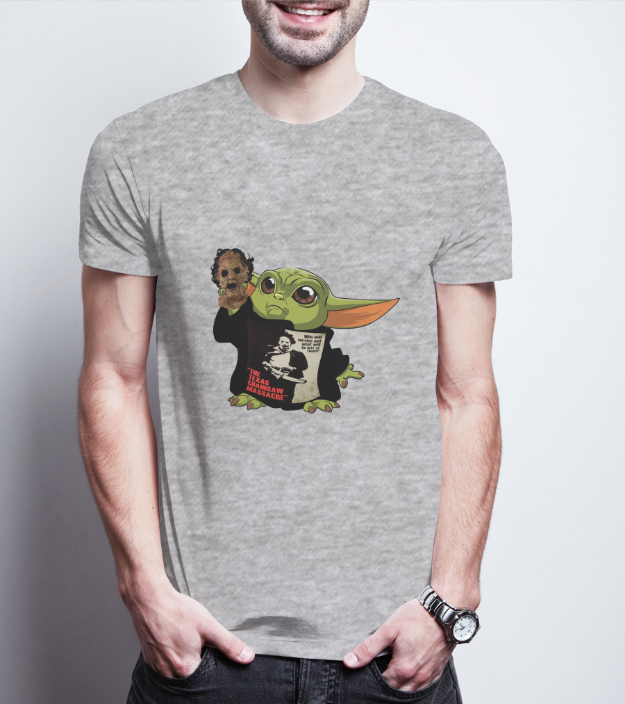 Baby Yoda Texas Chainsaw Massacre Mashup T-Shirt