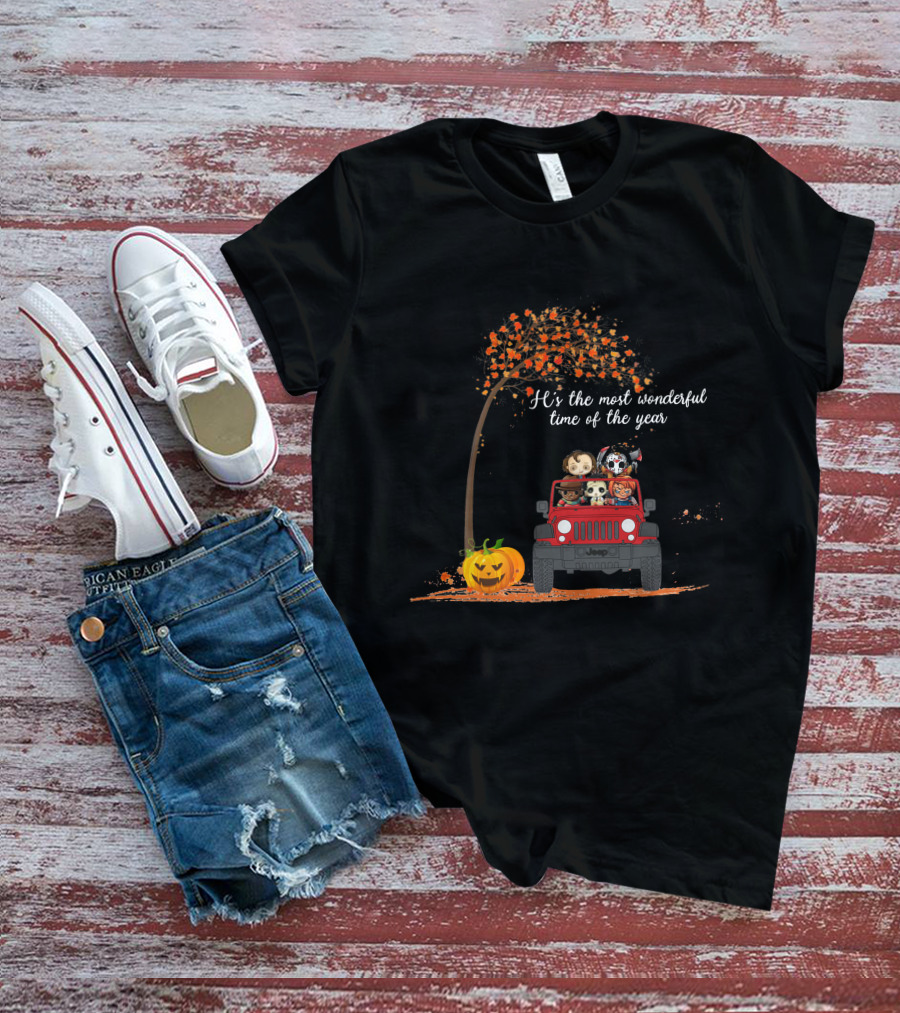 It's The Most Wonderful Time Of The Year Halloween Jeep Characters T-Shirt