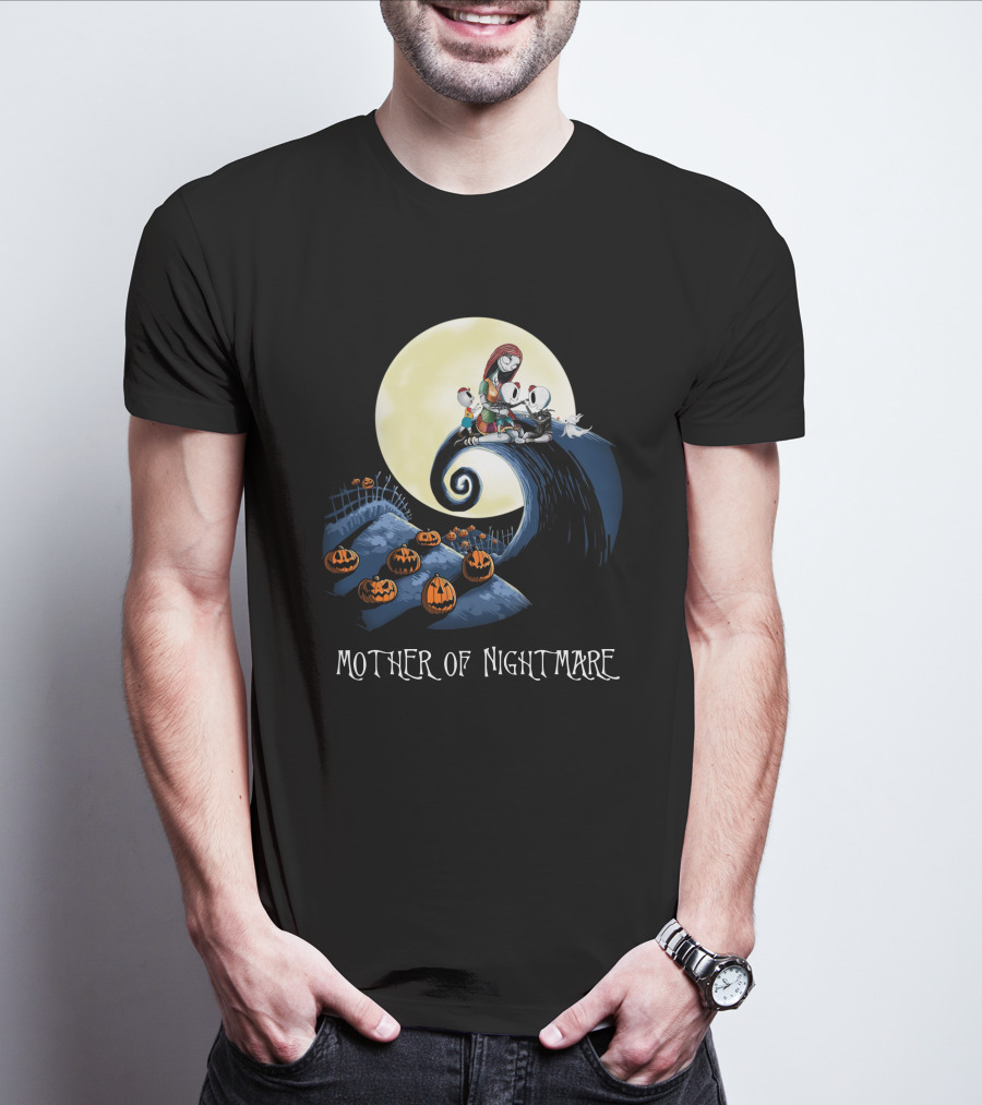 Mother Of Nightmare Curled Hill Pumpkins Moon Scene T-Shirt
