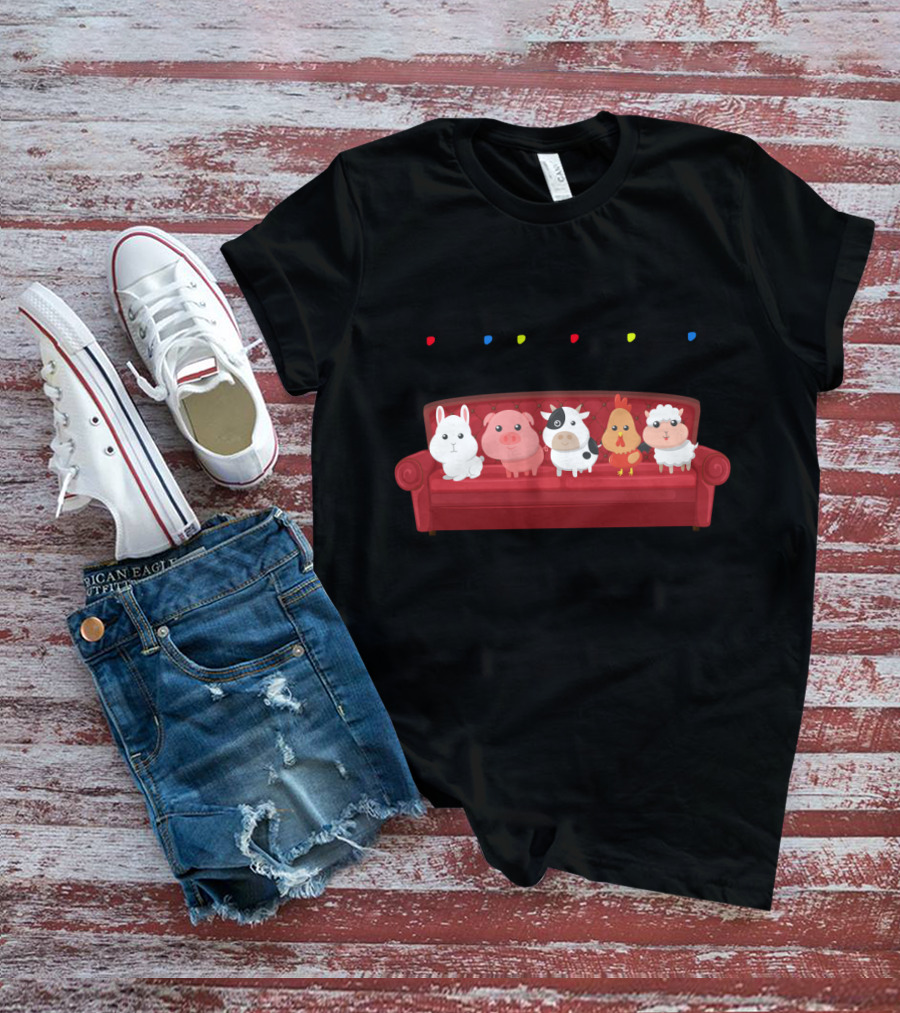 Friends Not Food For Vegans Vegetarians Couch Animals T-Shirt