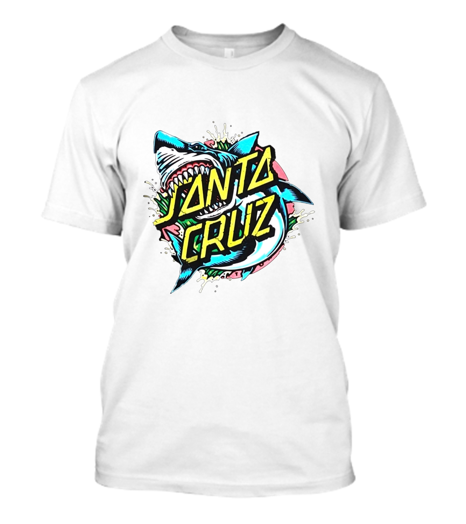 Santa Cruz Fierce Shark Graphic With Dynamic Text Burst T-Shirt