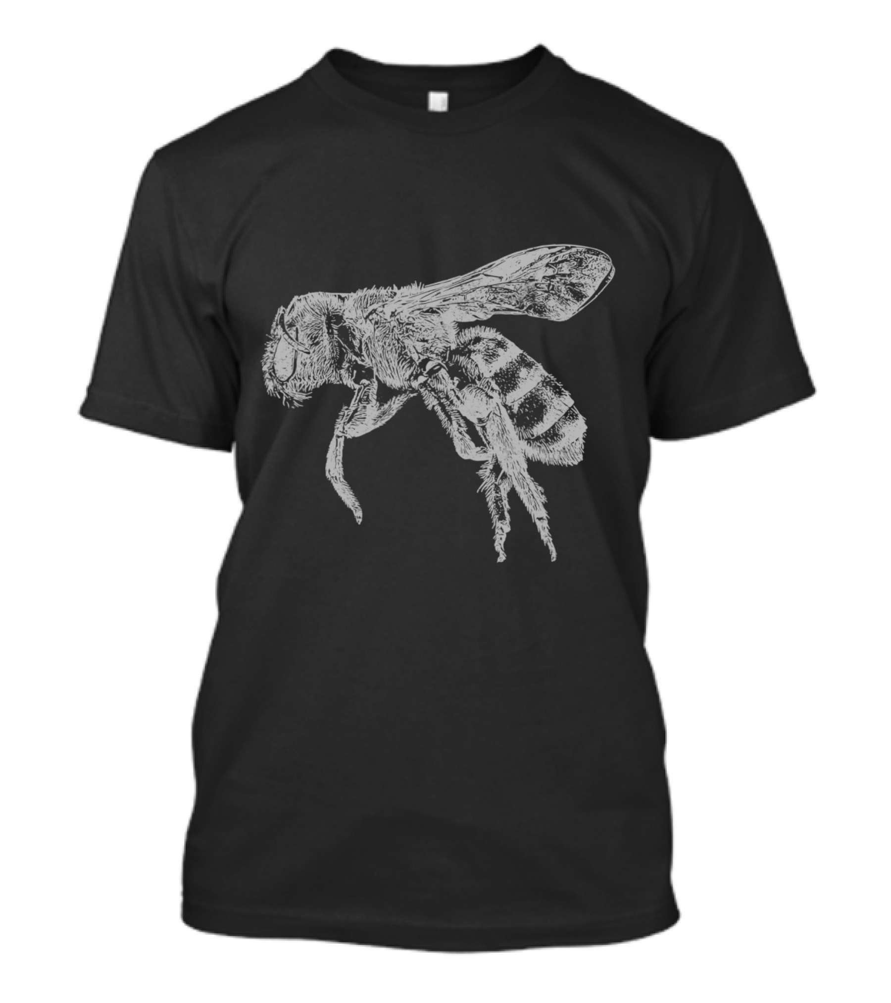 Vintage Distressed Cute Bee For Beekeeping Enthusiasts In Black And White Sketch T-Shirt