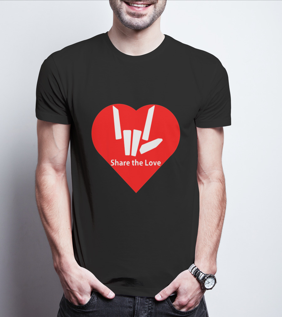Share The Love Heart Symbol With Hand Gesture T-Shirt