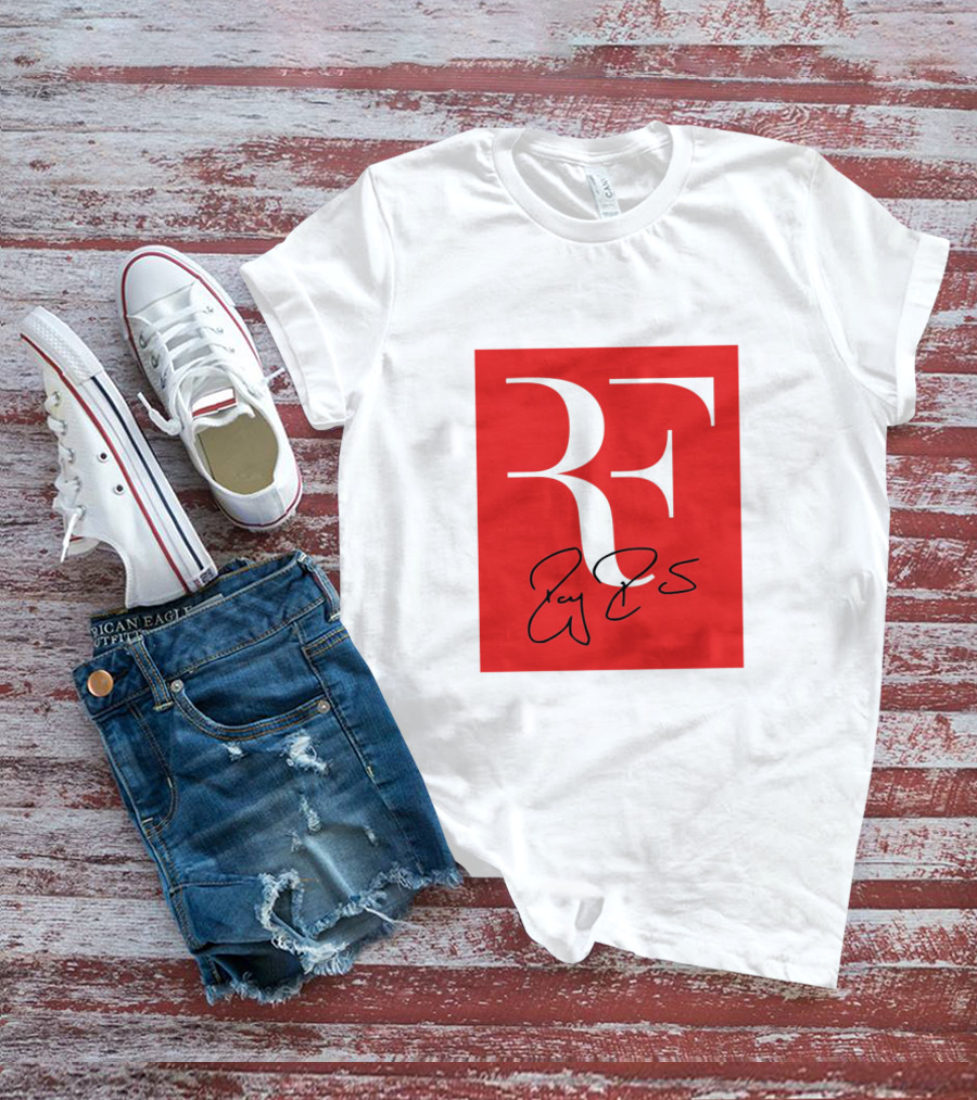 RF Roger Federer Signature Red Background Perfect Tennis T-Shirt