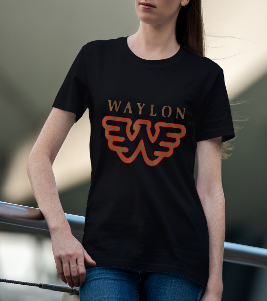 Waylon Jennings Iconic Flying W Winged Emblem T-Shirt