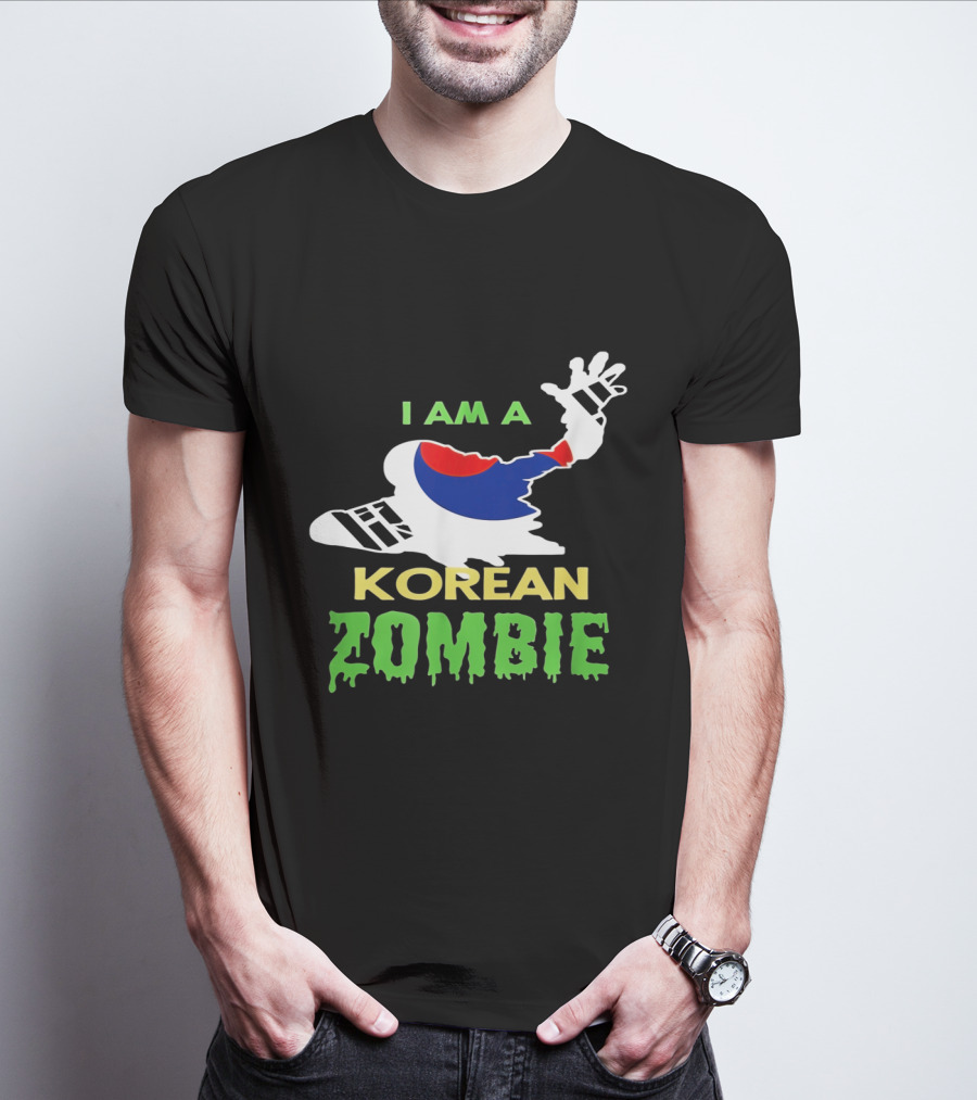 I Am A Korean Zombie Halloween Korean Flag Casual T-Shirt
