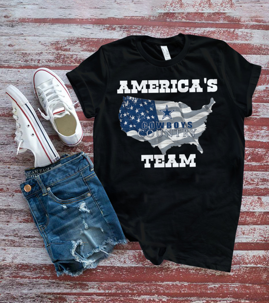 America's Cowboys Country Team USA Flag Map Star T-Shirt