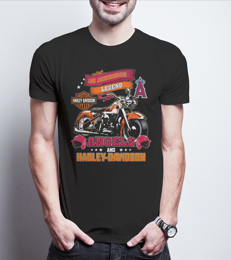 An American Legend Los Angeles Angels And Harley Davidson Collaboration T-Shirt