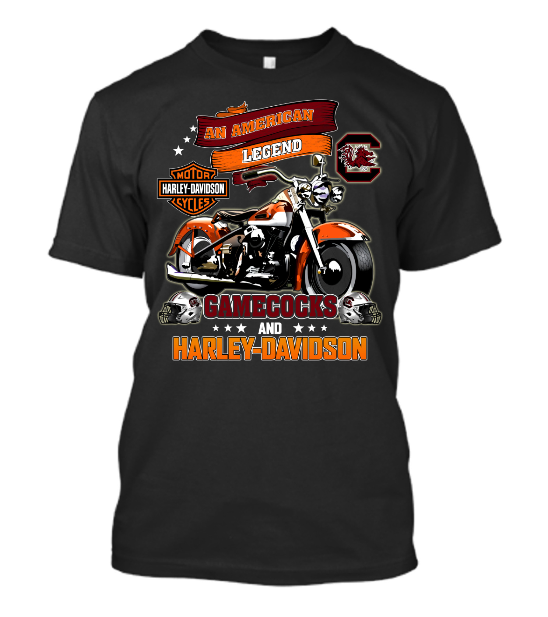 An American Legend Gamecocks And Harley Davidson South Carolina Gamecocks Ncaa T-Shirt