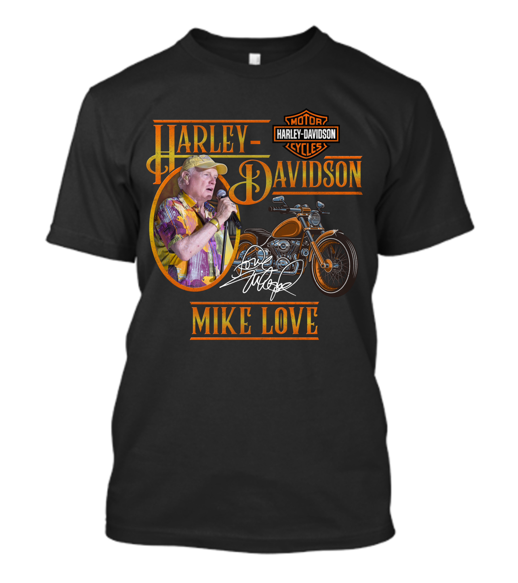 Harley Davidson Motor Cycles Mike Love Signature T-Shirt