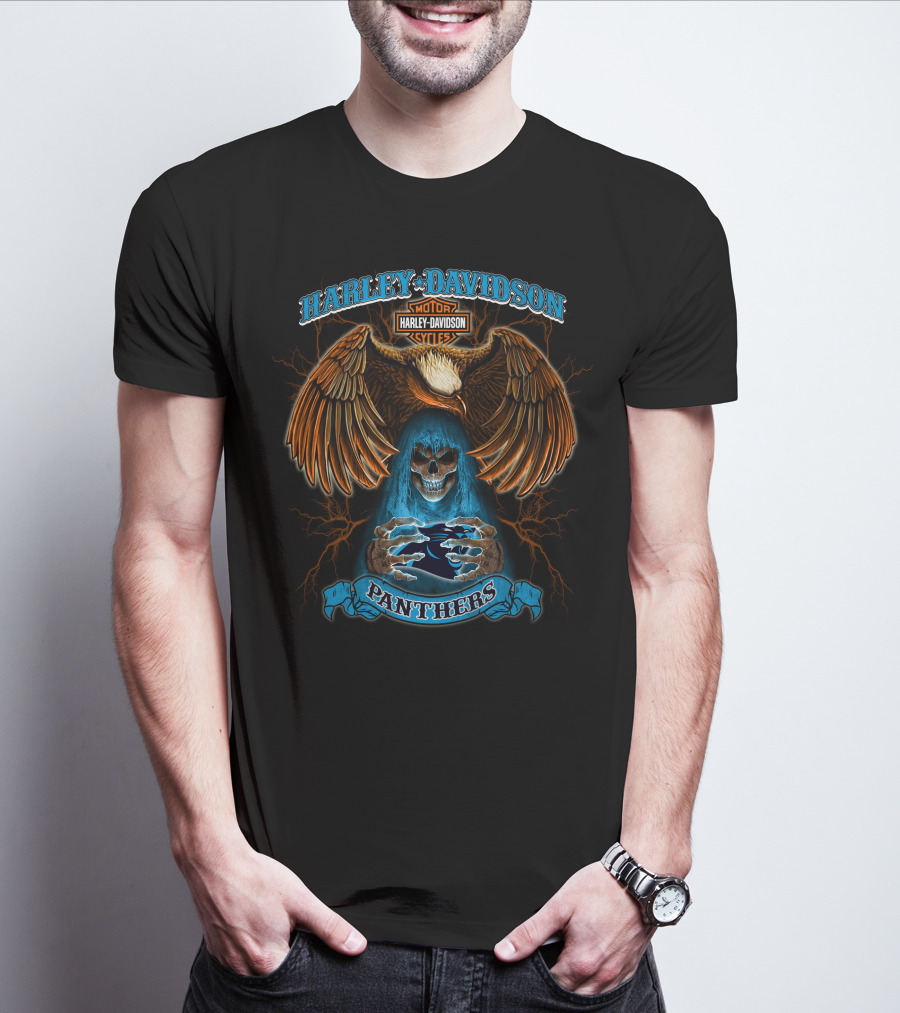 Harley Davidson Motorcycles Panthers Nfl T-Shirt